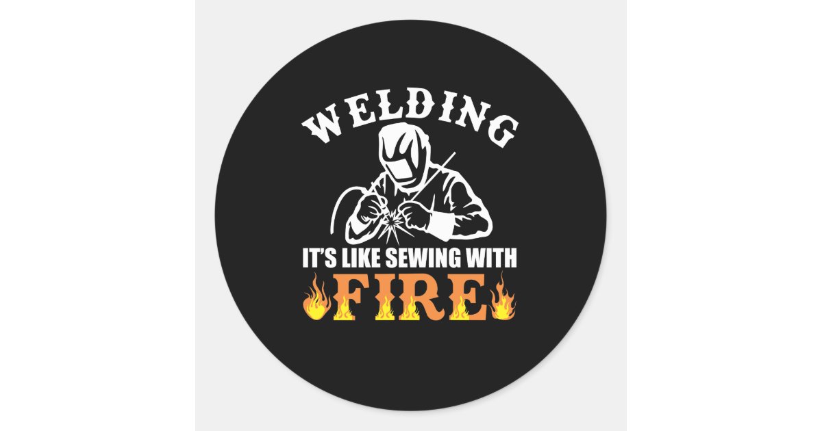 Welding Its Like Sewing with Fire Sticker Vinyl Decal for Blue  Collar Waterproof 5