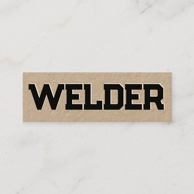 Welding Kraft Mini Business Card (Front)