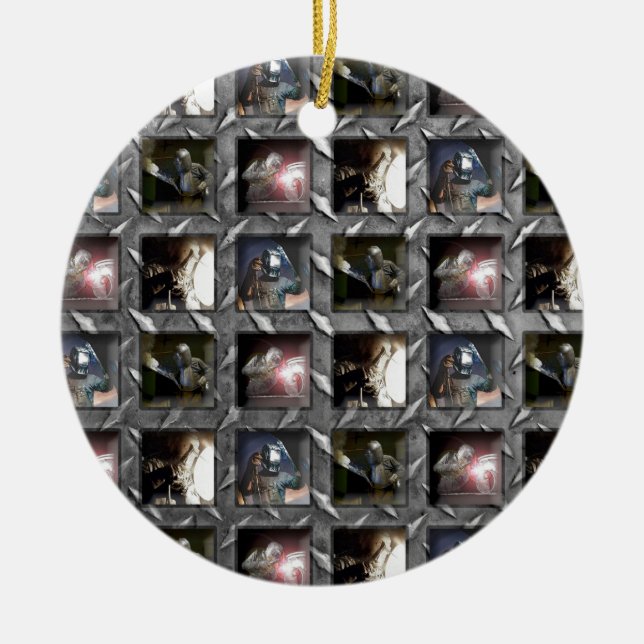 Welding Pattern Ceramic Ornament (Front)