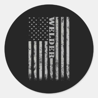 Welding Proud American Welder Classic Round Sticker