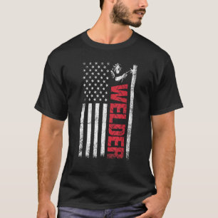 Welding Proud Hard Working Usa Flag Welder T-Shirt