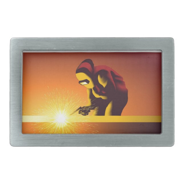 Welding  rectangular belt buckle (Front)
