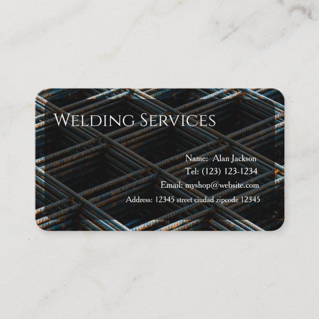 Welding Services Business card editable (Front)