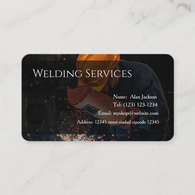 Welding Services Business card editable (Front)