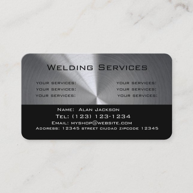 Welding Services Business card editable (Front)