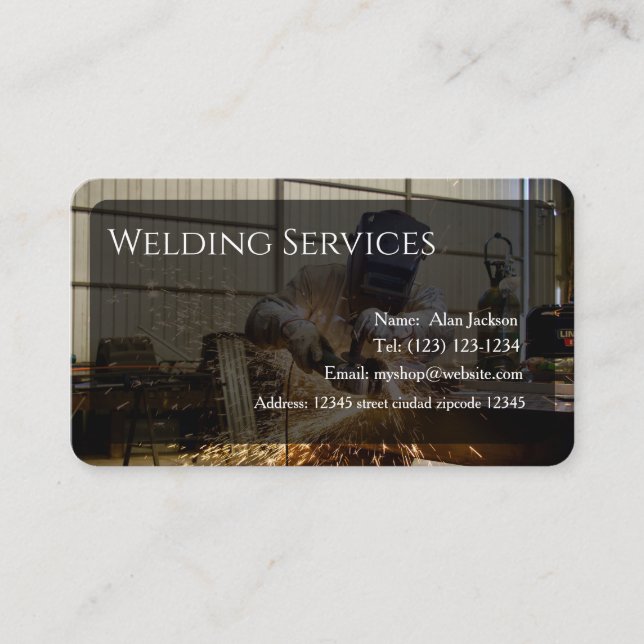 Welding Services Business card editable (Front)