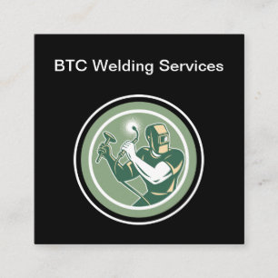 Welding Services Retro Design Square Business Card
