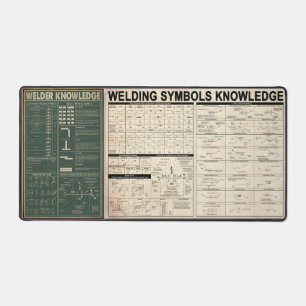 welding symbols knowledge gifts for welder desk mat