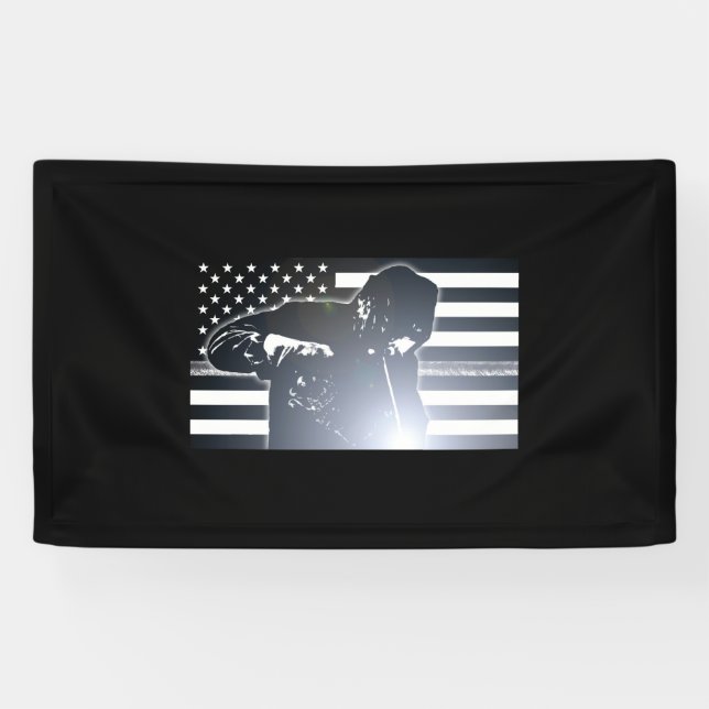 Welding: The Thin Metal Line Flag Banner (Horizontal)