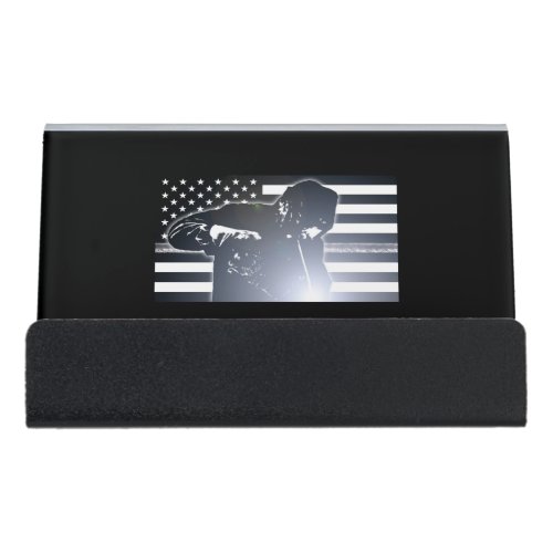 Welding The Thin Metal Line Flag Desk Business Card Holder