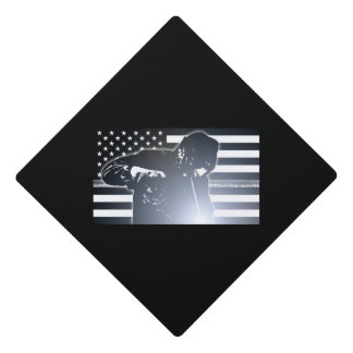 Welding: The Thin Metal Line Flag Graduation Cap Topper