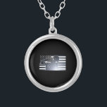 Welding: The Thin Metal Line Flag Silver Plated Necklace<br><div class="desc">Welding: The Thin Metal Line Flag</div>