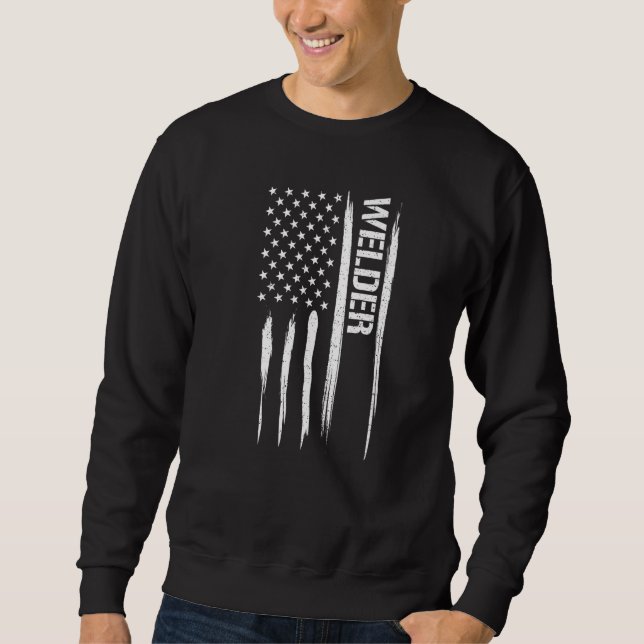 Welding Welder - American Flag Sayings Premium Sweatshirt (Front)