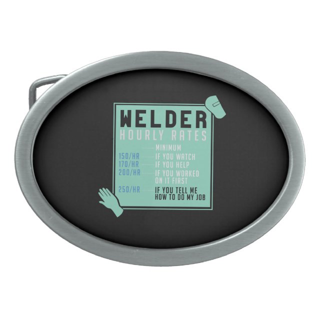 Welding - Welder Hourly Rates Belt Buckle (Front)