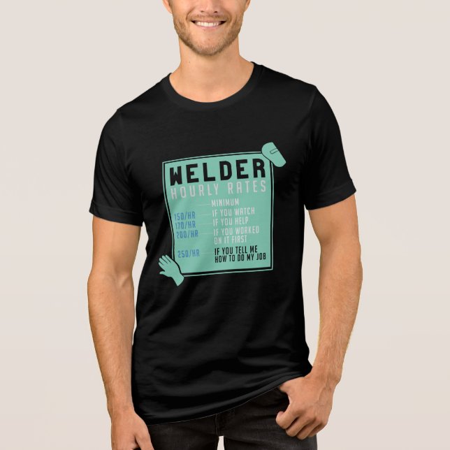 Welding - Welder Hourly Rates Tri-Blend Shirt (Front)