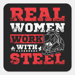 Welding Women Square Sticker