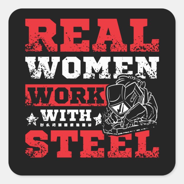 Welding Women Square Sticker (Front)