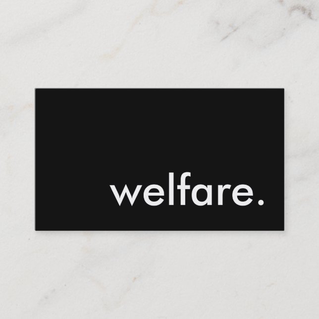 welfare. business card (Front)