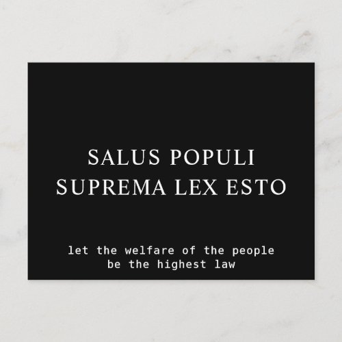 Welfare Of The People Latin Law Quote Postcard