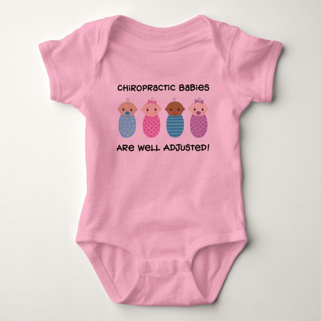 Well Adjusted Babies Chiropractic T-Shirt Baby Bodysuit (Front)