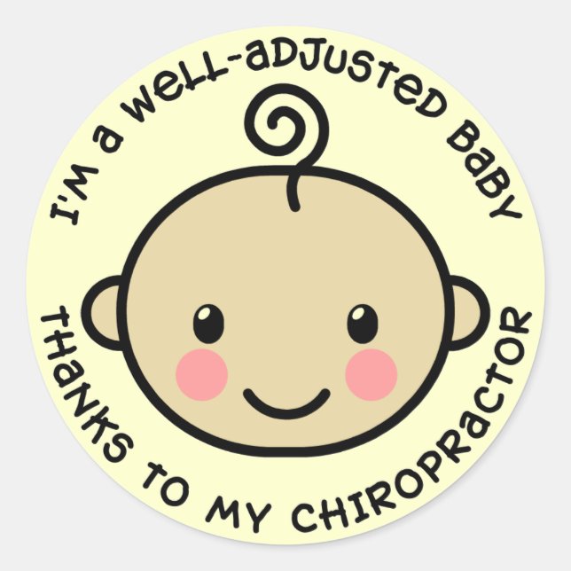 Well-Adjusted Baby Chiropractic Stickers (Front)