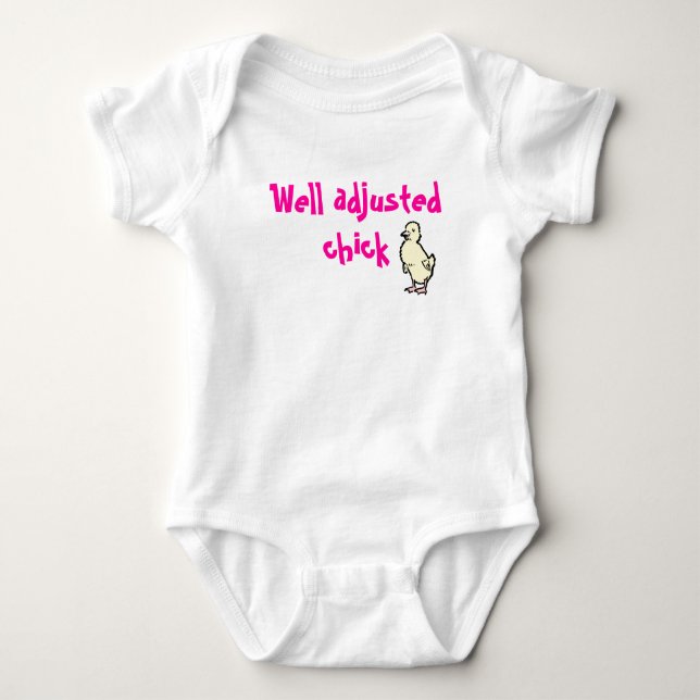 Well Adjusted Chick - Baby Chiropractic Baby Bodysuit (Front)