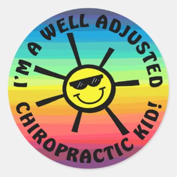 Well Adjusted Chiro Kid Stickers by chiropracticbydesign at Zazzle
