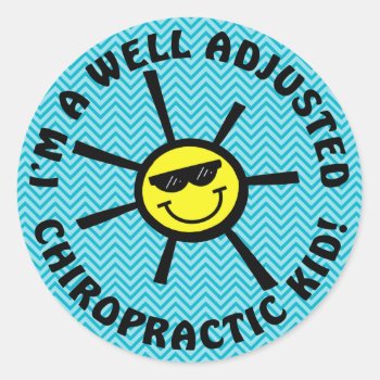Well Adjusted Chiropractic Kid Stickers by chiropracticbydesign at Zazzle
