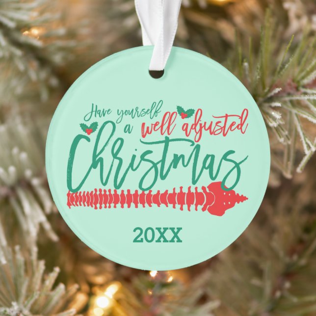 Well Adjusted Christmas Chiropractic Ornament (Tree)