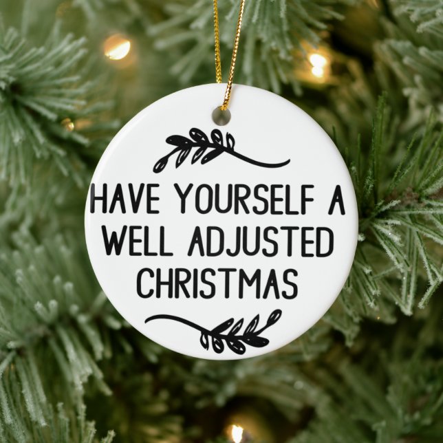 Well Adjusted Christmas, Chiropractic Ornament,  Ceramic Ornament (Tree)