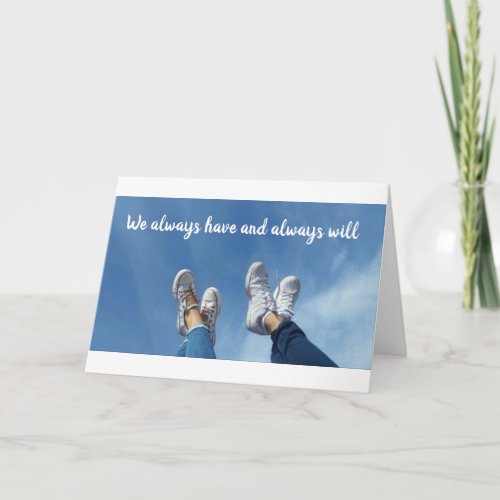 WELL ALWAYS BE YOUNG AT HEART HAPPY BIRTHDAY CARD