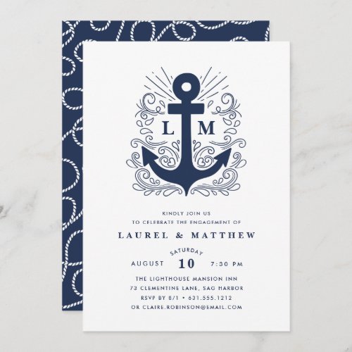 Well Anchored  Engagement Party Invitation