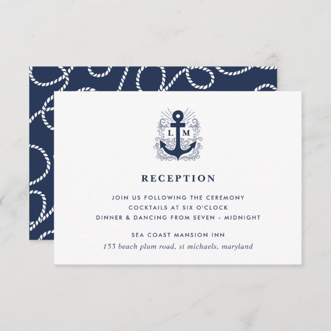 Well Anchored | Nautical Reception Enclosure Card (Front/Back)