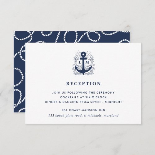 Well Anchored  Nautical Reception Enclosure Card