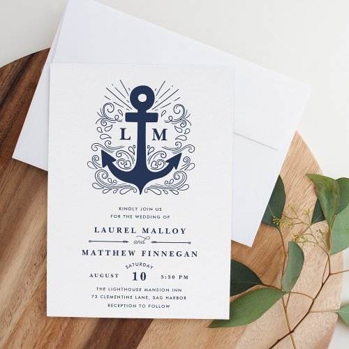 Well Anchored  Nautical Wedding Invitation