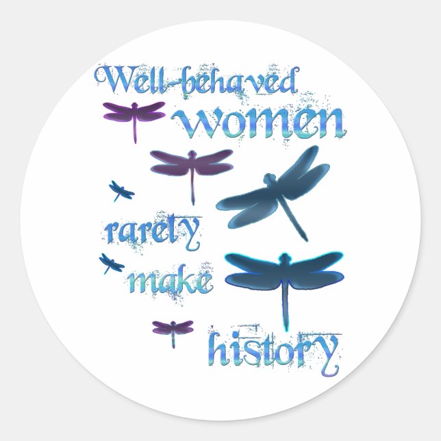 Well-behaved Dragonflies Classic Round Sticker (Front)