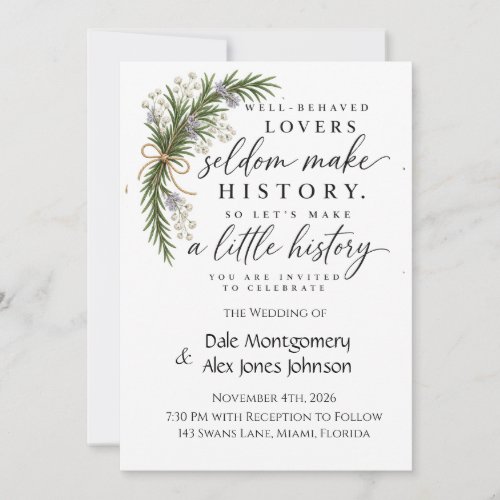 Well Behaved Lovers Modern Botanical Invitation
