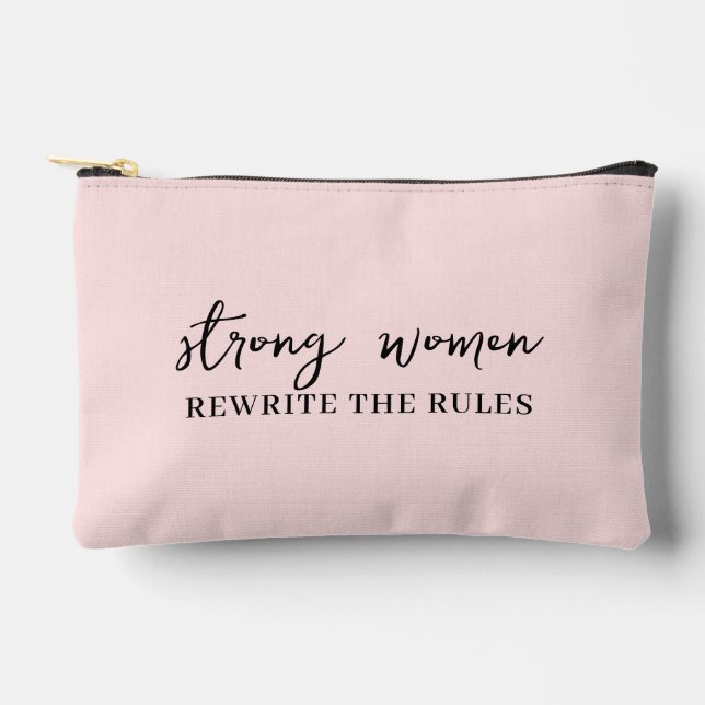Well Behaved Women | Feminist Quote Pink Design Accessory Pouch (Front)
