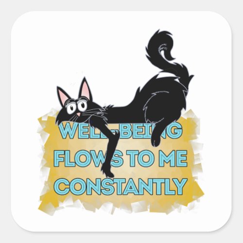 well being flows to me constantly square sticker