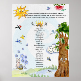 Well-Being Nature Cartoons Abraham Hicks Quote Poster