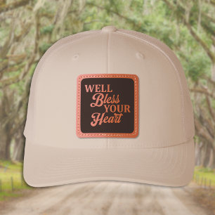 Well Bless Your Heart Southern Style Funny Leather Patch Hat