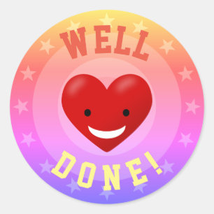 Well Done award Classic Round Sticker