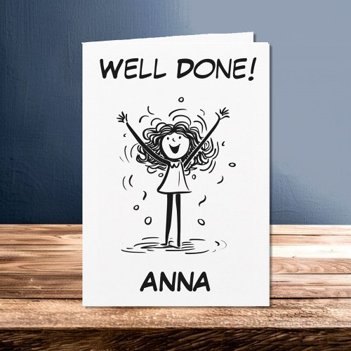 Well Done Cartoon Girl You Did Great Card