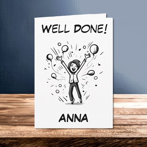 Well Done Cartoon Teen Girl You Did Great Card