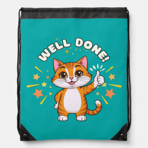 Well Done !  Cat Drawstring Bag