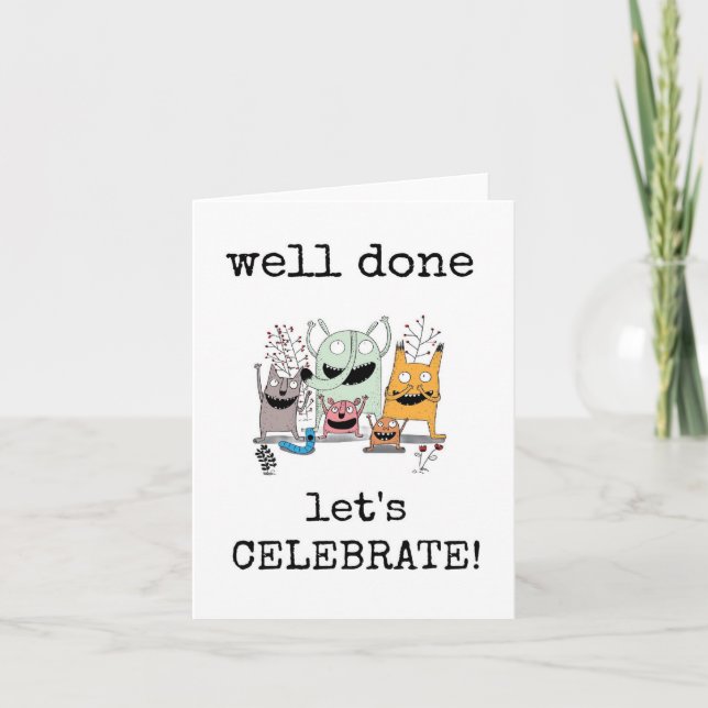 Well Done, Congratulations, Celebration, Funny Card (Front)