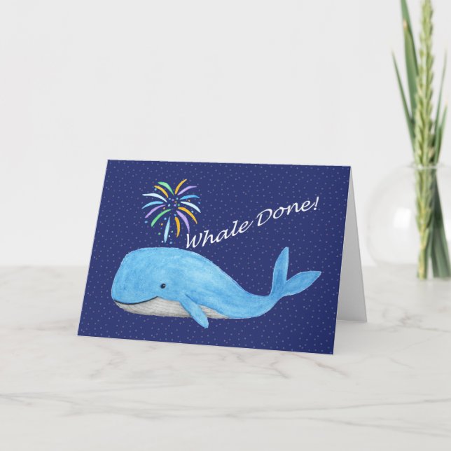 Well Done Congratulations Whale Done Congrats Card (Front)