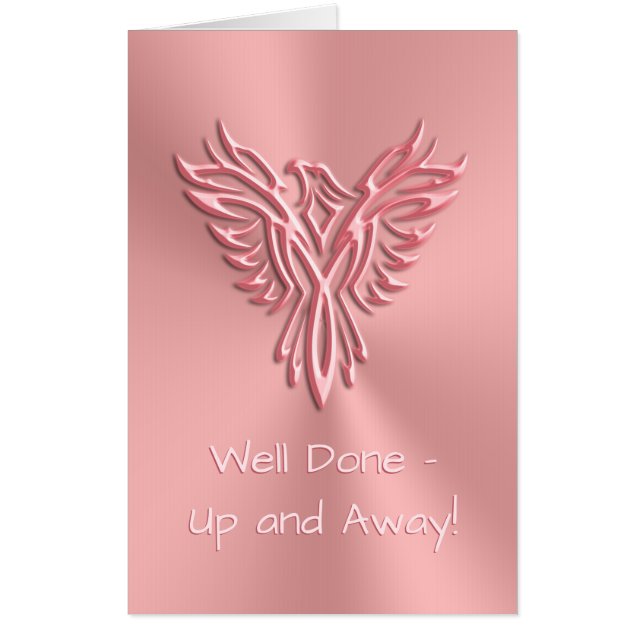 Well done Congratulations with Deluxe Pink Eagle Card (Front)