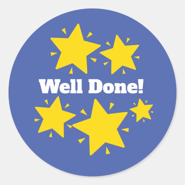 "Well Done!"  Customize Reward Sticker (Front)
