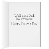 Well Done Dad Fathers Day (Inside (Right))
